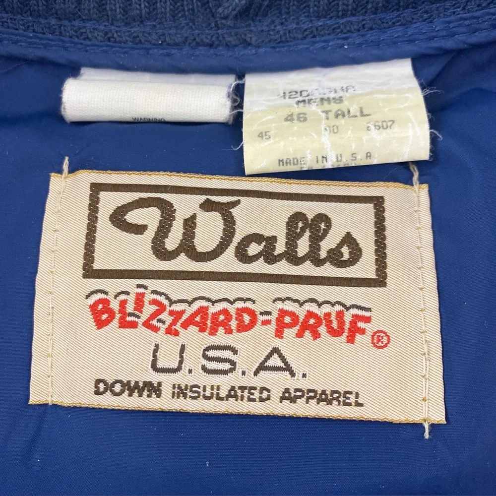 Vintage Walls Puffer Vest Blizzard Pruf‎ ~ Goose Down Sz 46 Tall USA